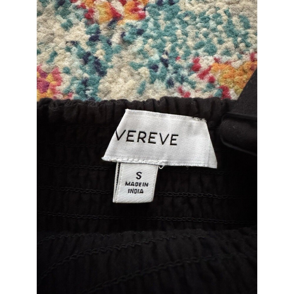 EVEREVE Black Chandler‎ Smocked Eyelet Cotton Midi Dress Women's Size Small - Picture 6 of 11